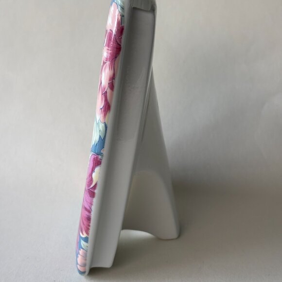 Vtg 80s Floral Ceramic Picture Frame - Picture 5 of 8